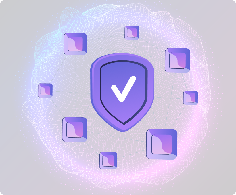 Illustration of a shield with a check mark representing built-in quality standards